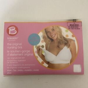 Bravado Original Nursing Bra Bamboo Style 1512 White Size L 38-42 DD-E NEW